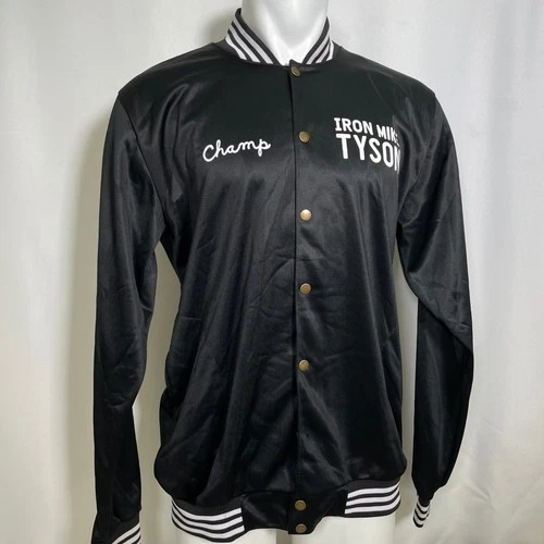 Iron Mike Tyson Champ Catskills Brooklyn NY Black Varsity Track Jacket Men's XL image 8