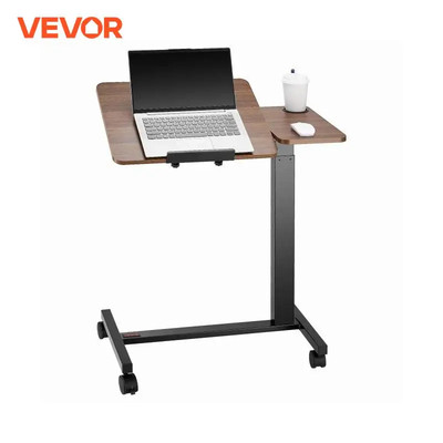 Overbed Table Mobile Bed Side Table W/ Swivel Casters Height & Angle Adjustable 