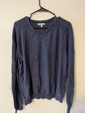 Calvin Klein Jeans Men  s V-neck sweater size XXL Blue Solid