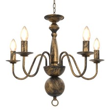 Image of Chandelier Antique 5xE14 Bulbs Hanging Pendant Lighting Multi Colours vidaXL
