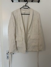H&M Divided Jacquard Blazer Creme Gr. S Damen...