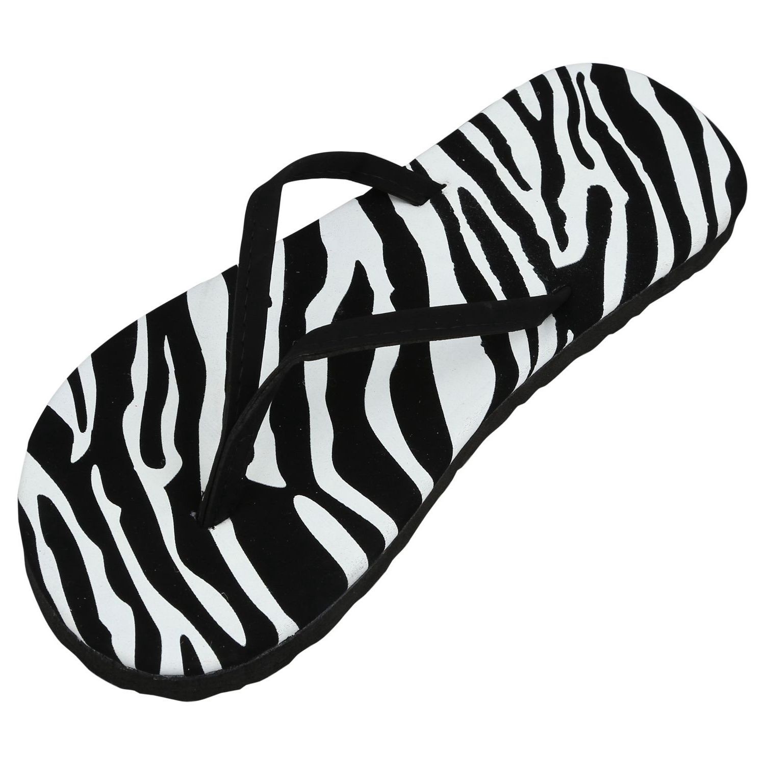 Casual Black and White Beach Flip Flops Sandals Size 39 L3K16053