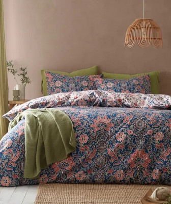 Ananas Elefant Keera Blumen Bettbezug Set Wende Marineblau Double