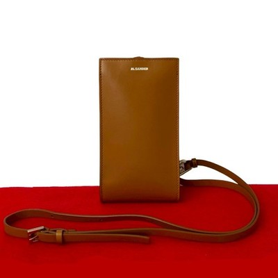 JIL SANDER logo Shoulder Bag leather Brown 1456f