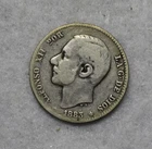 SPAIN 1 PESETA 1883 SILVER COIN  ( stock# 98)
