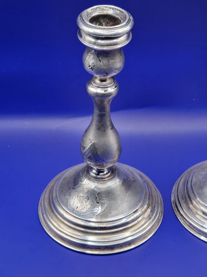 Par de velas torneadas finlandesas con motor plateado de 13 listones - aprox. 98g cada uno Foto 2 de 4