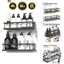 Shower Caddy Adhesive, Rustproof Shower Shelves for Inside Shower, Large Capa...
