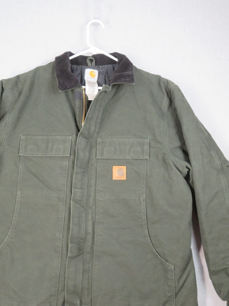 Carhartt Coat XL C26 MOS Green 2 Way Zip + Hook & Loop