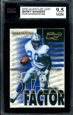 2000 Quantum Leaf #20 Barry Sanders Star Factor /2500 KSA 9.5 NGM Detroit Lions
