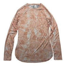 NWT Reel Life Seabreeze Top Long Sleeve Shirt UV Protection Peach Crew Neck Sz M