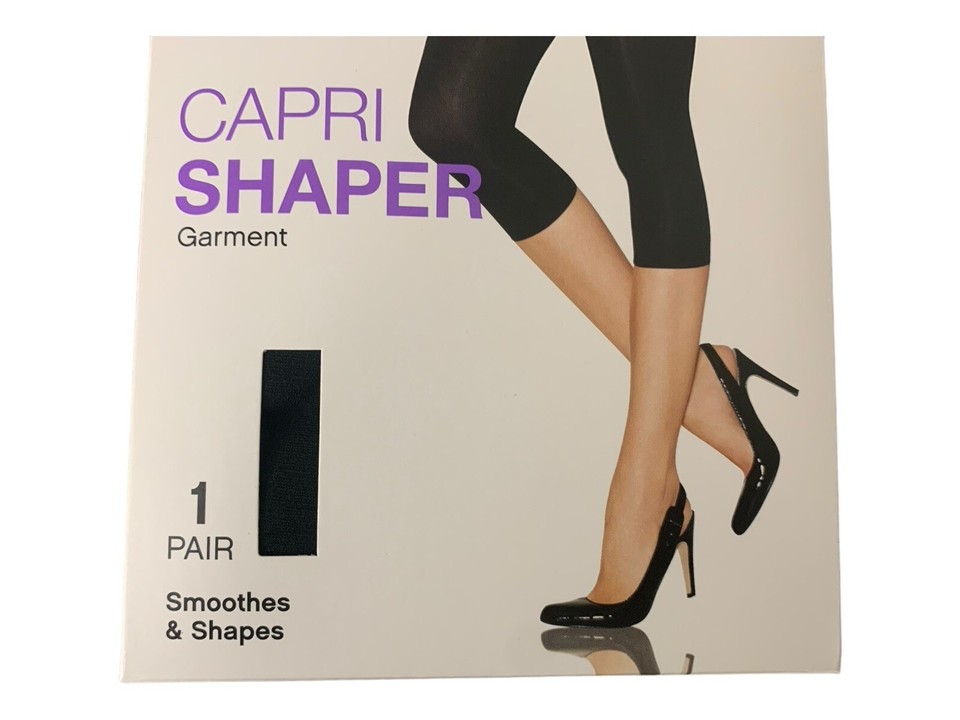 Hanes Stylessentials Capri Shapewear Garment Black Size M Smoothes