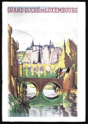 Vintage Großherzogtum Luxemburg Reiseführer Prospekt Heft Karte Anzeigen 1958