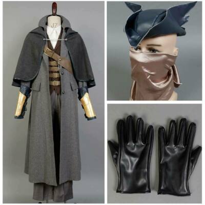 Bloodborne Cosplay Costume Outfit Full Set The Hunter Black