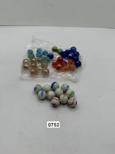 43 Vintage Antique Marbles Lot Akro Agate ? Glass Green Blue Orange Swirls Milk - Picture 1 of 6
