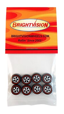 8 Brightvision Redline Wheels   8 Medium US Dull Chrome Bearing Style Wheels