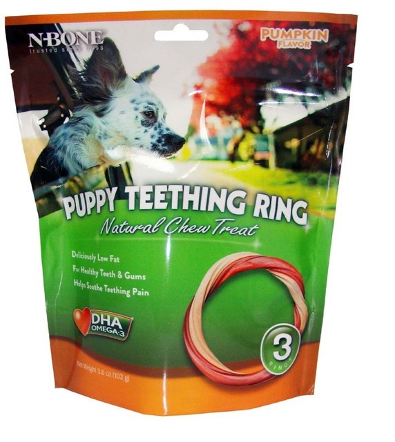 NBone Puppy Teething Ring Natural Chew TreatPumpkin Flavor 3 pack eBay