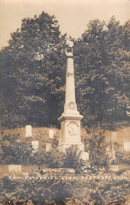 EASTFORD, CT ~ GENERAL LYON MONUMENT, EASTERN ILLUS. REAL PHOTO PC ~ 1910s