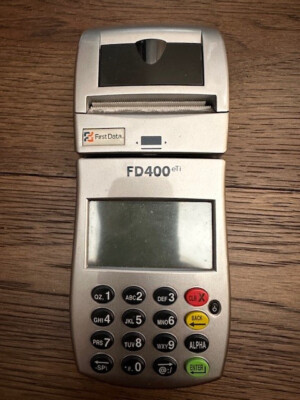 USED FIRST DATA FD400 eTi CREDIT CARD MACHINE NO PAPER OR CABLE SOLD AS ...