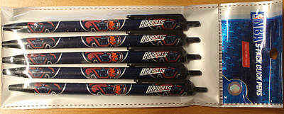 NBA Team Charlotte Bobcats - (5) Click Pens - Black Ink Official Licensed 