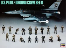 1:48 Hasegawa U.S. Pilot Ground Crew B Ha36005 Kit HASX48-5 Model