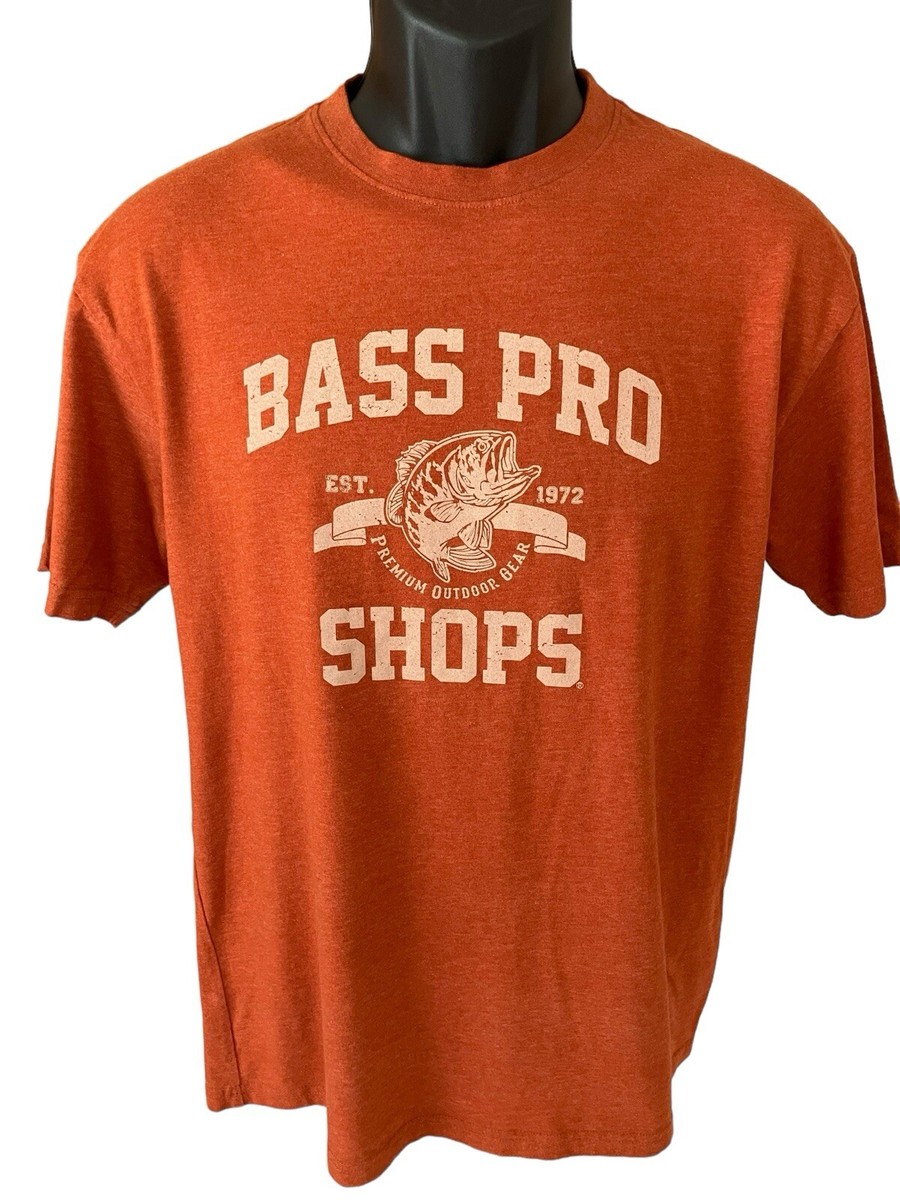 Bass Pro Shops T-Shirt Men's Medium Copper Orange White Graphic