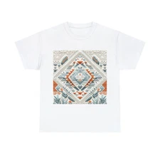 Unisex Adult T Shirt Southwestern Navajo Print Native American Aztec Colorful