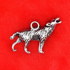 6 x Tibetan Silver Howling Wolf Harry Potter Twilight Beading Jewellery Making
