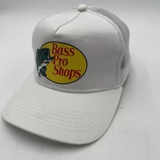 Bass Pro Shops SnapBack Trucker Hat Cap White Mesh LNC  SEE ALL PICS