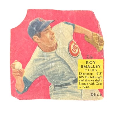 Vintage 1951 Fischer's Bread for Energy Label Roy Smalley Chicago Cubs Early Old