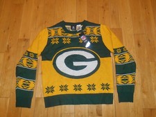NWT GREEN BAY PACKERS Ugly Christmas Holiday Sweater NFL Football Youth XL
