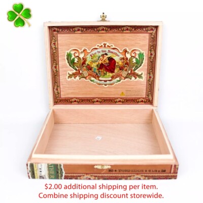Flor de las Antillas Torpedo Maduro Empty Wood Cigar Box 9'' x 7'' x 2''