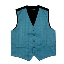 Men's Teal Pattern Tuxedo Vest Formals Weddings Proms Fashion Waistcoat