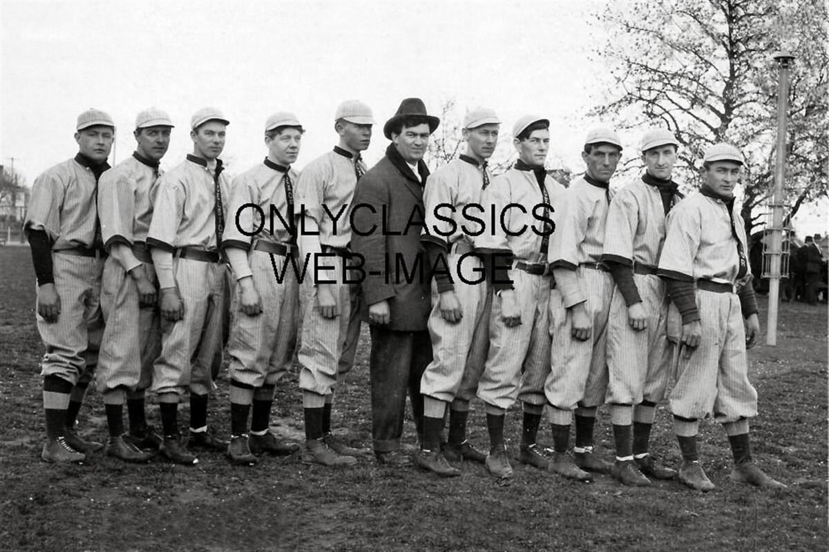 1910 TOWNBALL EXCELSIOR BASEBALL CLUB TEAM IN VINTAGE UNIFORM 
