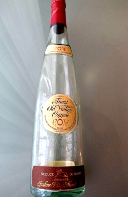 FOV Finest Old Vintage Cognac Empty Bottle H/14.17 D/2.76 inch