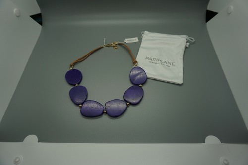 NEW Park Lane Jewelry VINEYARD Necklace Purple Turquoise Vegan Leather RETIRED - Picture 2 of 6