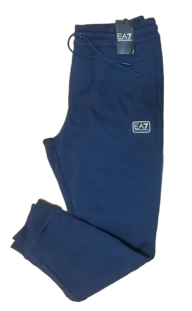 Emporio Armani Ea7 Mens Fleece Joggers Bottom Pant Navy Blue