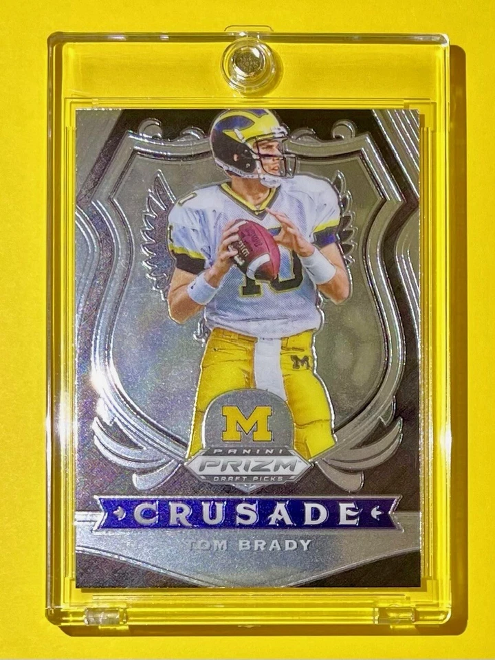 Tom Brady HOT PANINI PRIZM DRAFT PICKS CRUSADE MICHIGAN INVESTMENT #100 - Mint! - Image 3 of 4