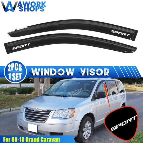 Dark Smoke Window Visors For Dodge Grand Caravan 1996-2007 (2-Piece) - PLEASE NOTE: Does NOT Fit Caravan-1168083