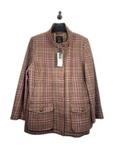 Joules Tweed Fieldcoat Size 20 Pink Tweed Wool Blend Ladies Plus Size New