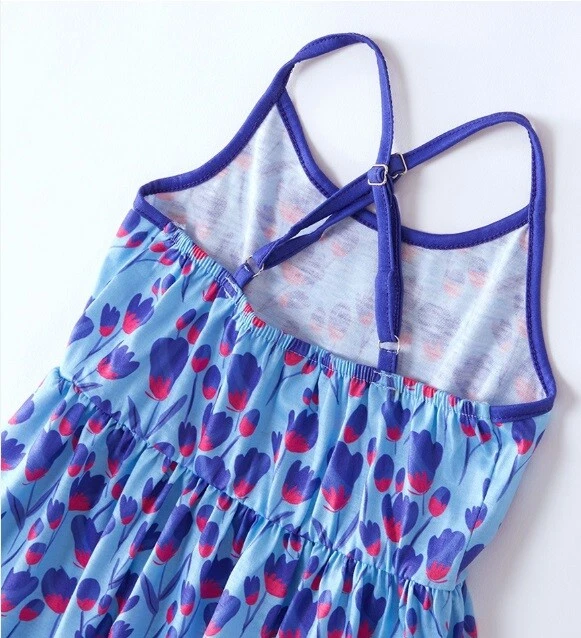 Girls Dress New Size 4-5 Years Blue Floral High Low Dress with pockets