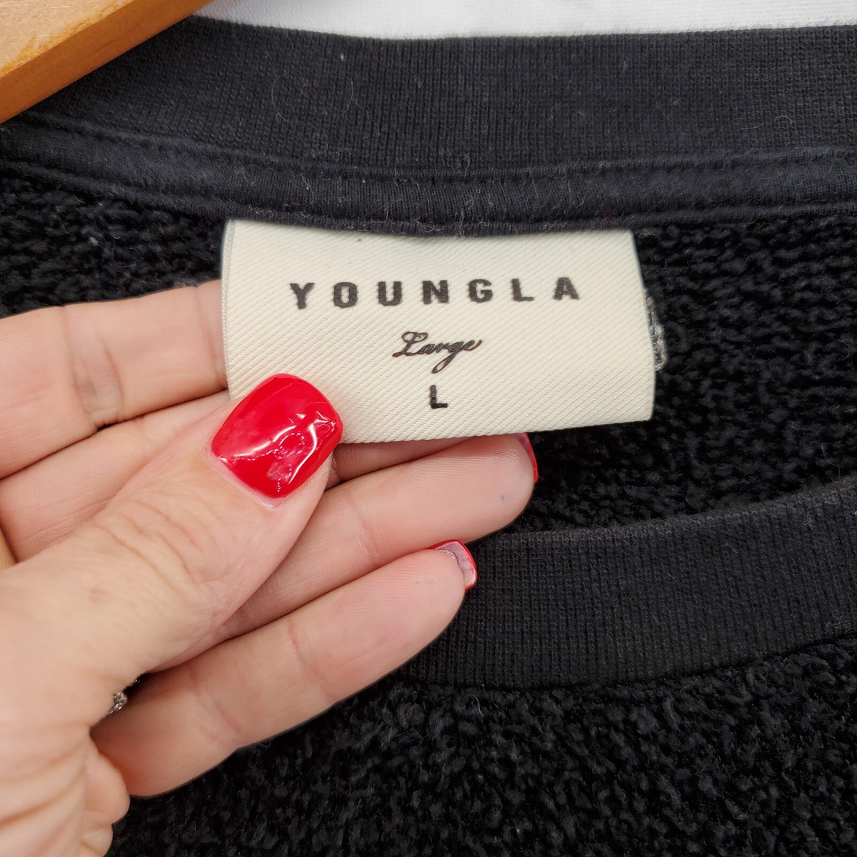 Youngla Sweatshirt Womens Large Long Sleeve Pullover Fleece