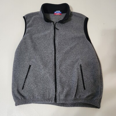 Vintage Champion Fleece Vest Mens XL Grey Made In USA 90s