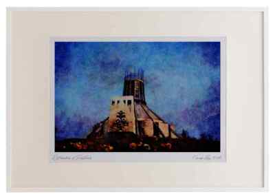 597065 Liverpool Catholic Cathedral, England Aquarell Bilderrahmen