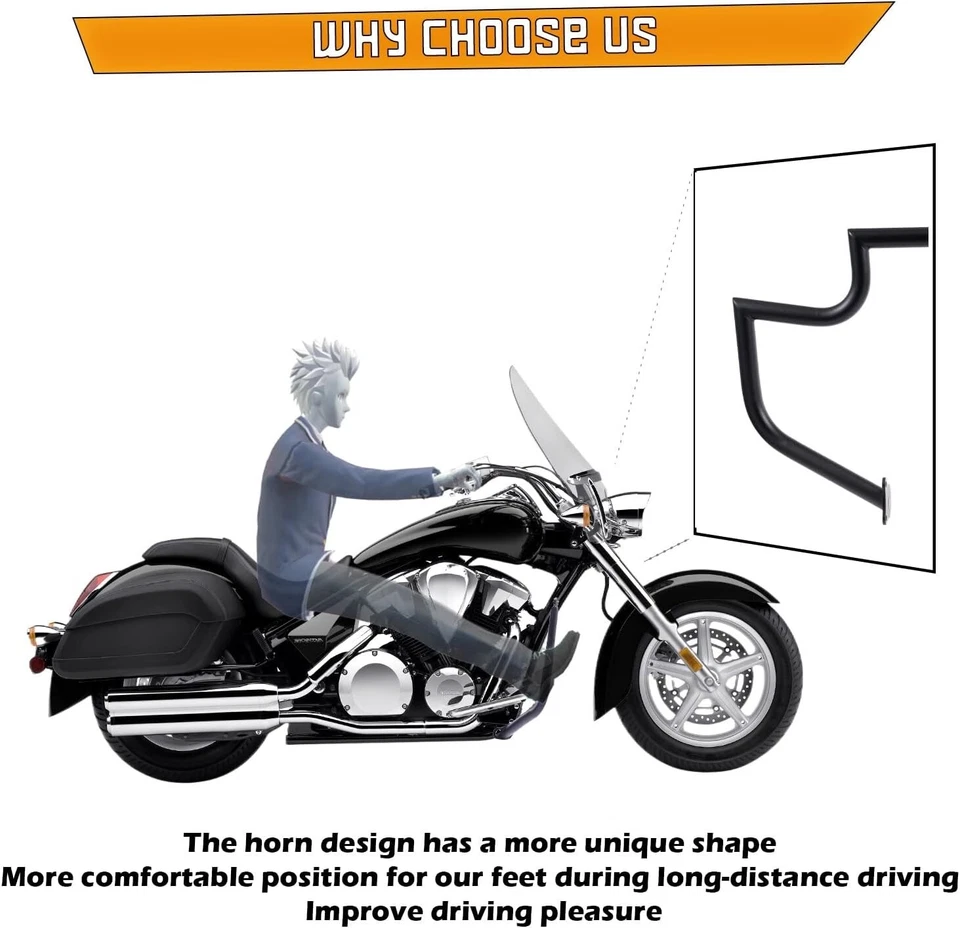 1.5英寸碰撞杆发动机护罩公路栏本田VT1300州际公路01-1133B 2024美国 — 第 2/4 张图片