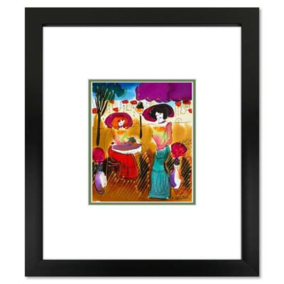 Moshe Leider, Framed Original Mixed Media Watercolor Painting, Hand Signed