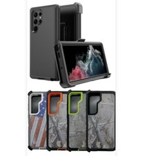 For Samsung Galaxy S23 Ultra Camo Defender Case W/ Belt Clip Fits Otterbox 