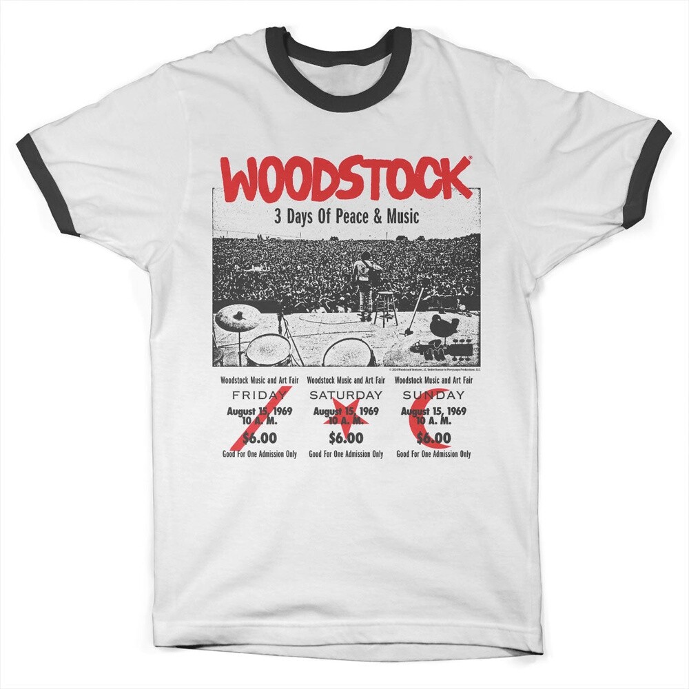 Woodstock 3 Day Ticket Ringer Tee PS-51-WSTCK005-H84-11