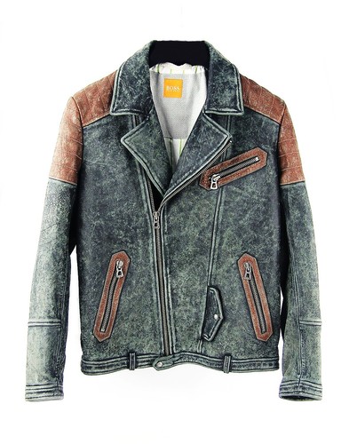 hugo boss orange leather jacket
