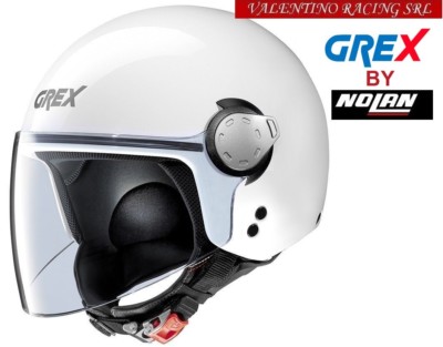 HELM DEMI JET GREX G3.1 E KINETIC METAL WHITE WEISS S 56 cm MADE IN ITALY
