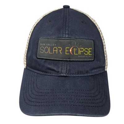Sun Valley Solar Eclipse Snapback Trucker Hat Blue One Size Mesh Back